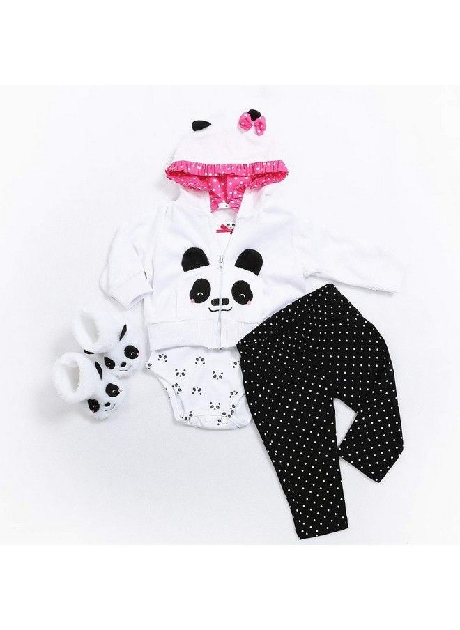 Pedolltree - Reborn Baby Girl Dolls Clothes 18 Inch Panda Outfits Accesories For 17 19 Inch Reborns Doll Newborn Baby Girl Matching Clothing - Image 1