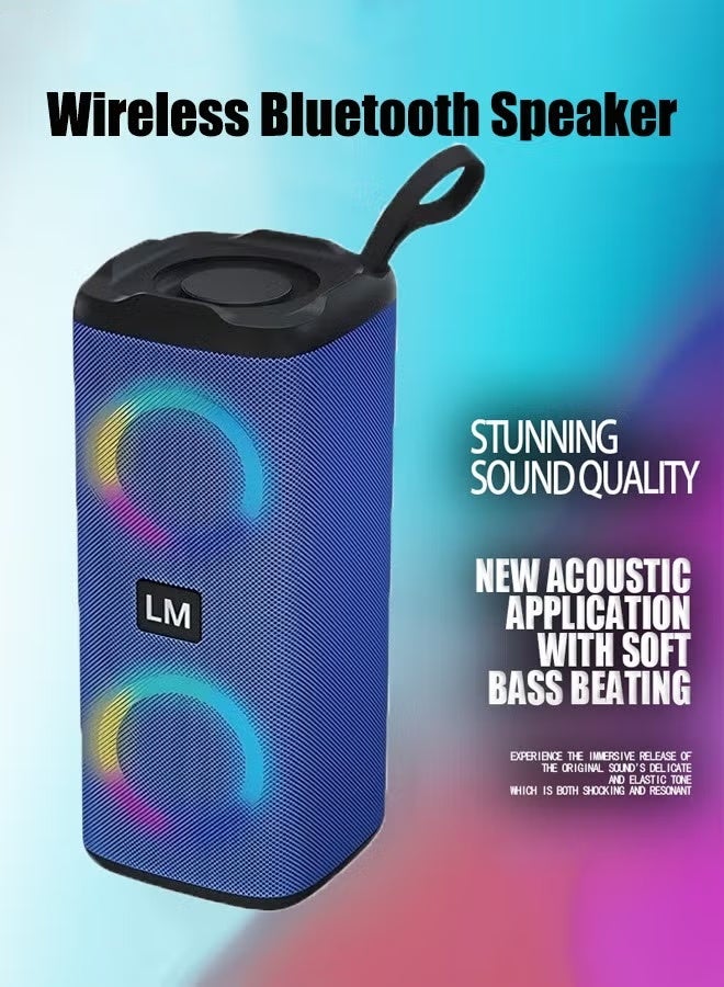 Portable Bluetooth Speaker IPX7 Waterproof Wireless Speaker with LED Melody with 70W High Volume Stereo Sound Support USB Outdoor RGB Wireless Stereo Round Speaker Surround Sound for Home Party Outdoor Picnic - Image 1