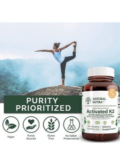 Natural Nutra Full Spectrum Vitamin K2 Supplement, Support Cardiovascular Health, Liver Function, Metabolic Health, Heart Health, Essential for Gamma Linolenic Acid, 75 mcg, 60 Capsules  - Image 2