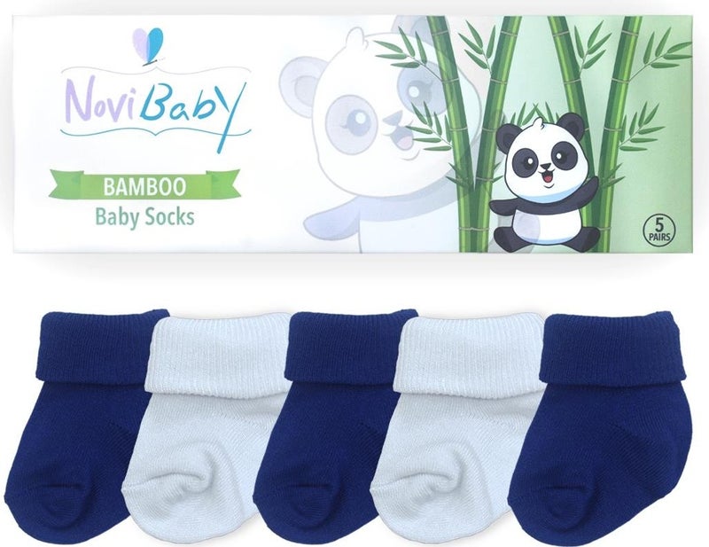 Novibaby 5-Piece Bamboo Newborn Baby Socks I Brave Size I 0-6 Months  - Image 3