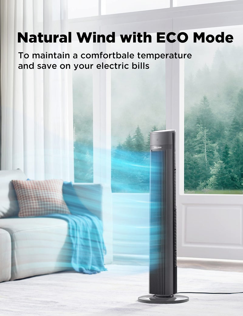 PELONIS 40''Oscillating Tower Fan | Remote Control | Quiet Stand Up | 3 Speed Settings | 3 Modes |15-Hour Timer | LED Display | for Bedroom Home Office Use| Black - Image 5
