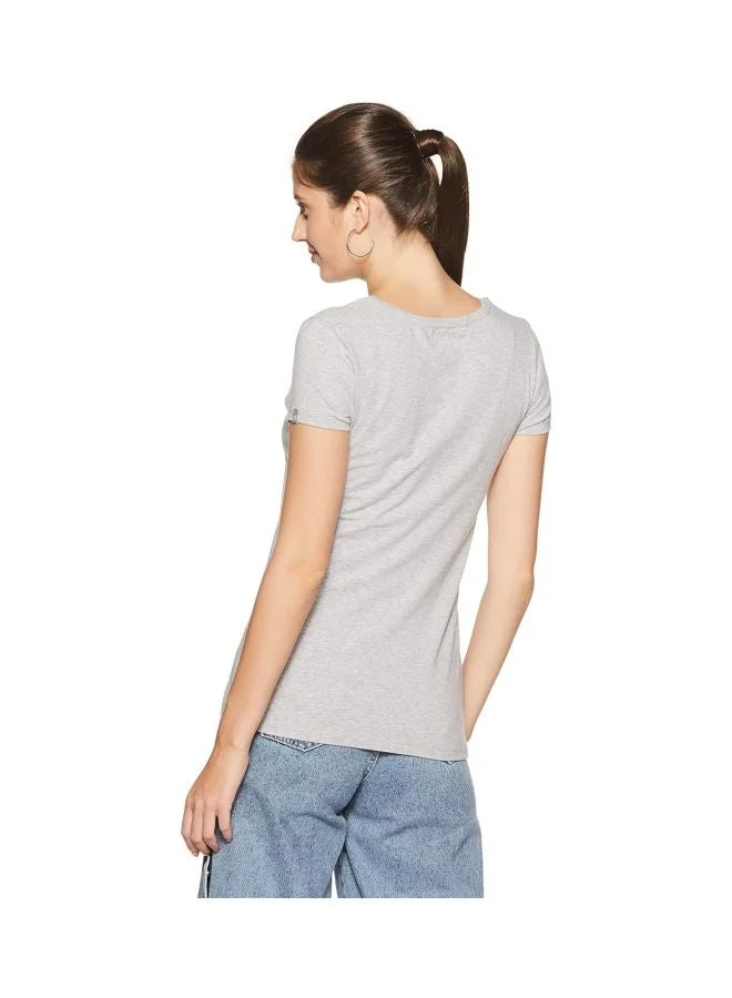 Jockey Light Grey Melange Women T Shirt for Women | Best Price UAE