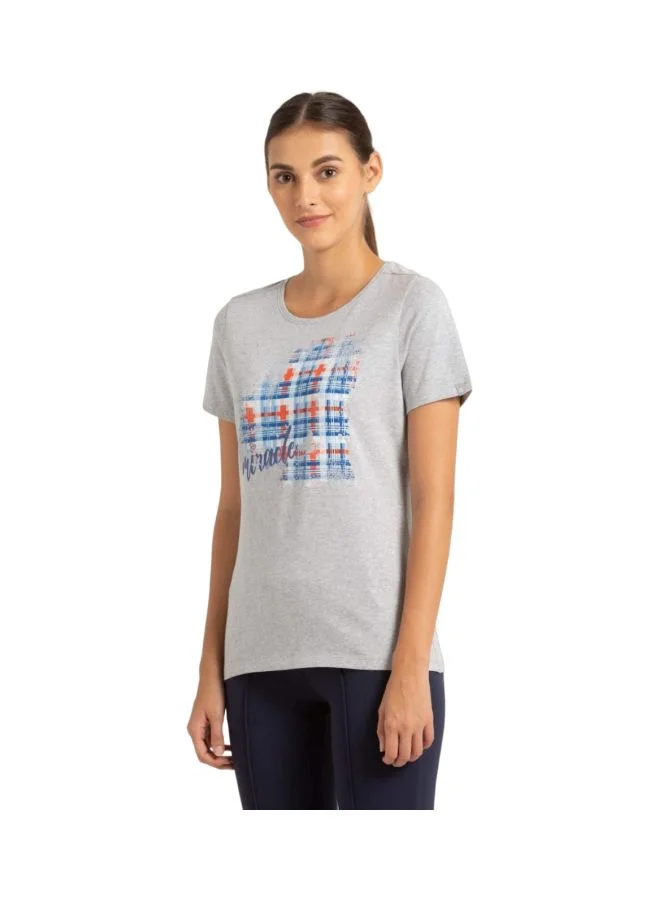 Jockey Light Grey Melange Women T Shirt for Women | Best Price UAE