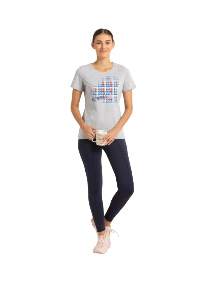 Jockey Light Grey Melange Women T Shirt for Women | Best Price UAE