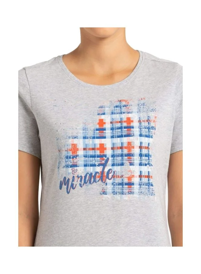 Jockey Light Grey Melange Women T Shirt for Women | Best Price UAE