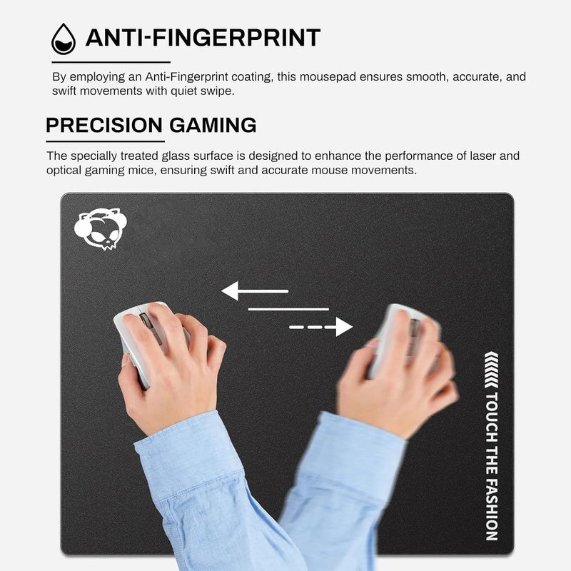 Bluejw 450x400mm Tempered Glass Gaming Mouse Pad - FPS Optimized, Fast & Precise, Large Waterproof Mouse Mat, Desk Pad - Image 5
