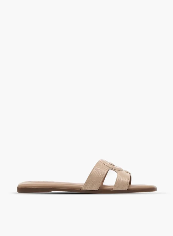 Celeste Women's Logo Embossed Slip-On Sandals
