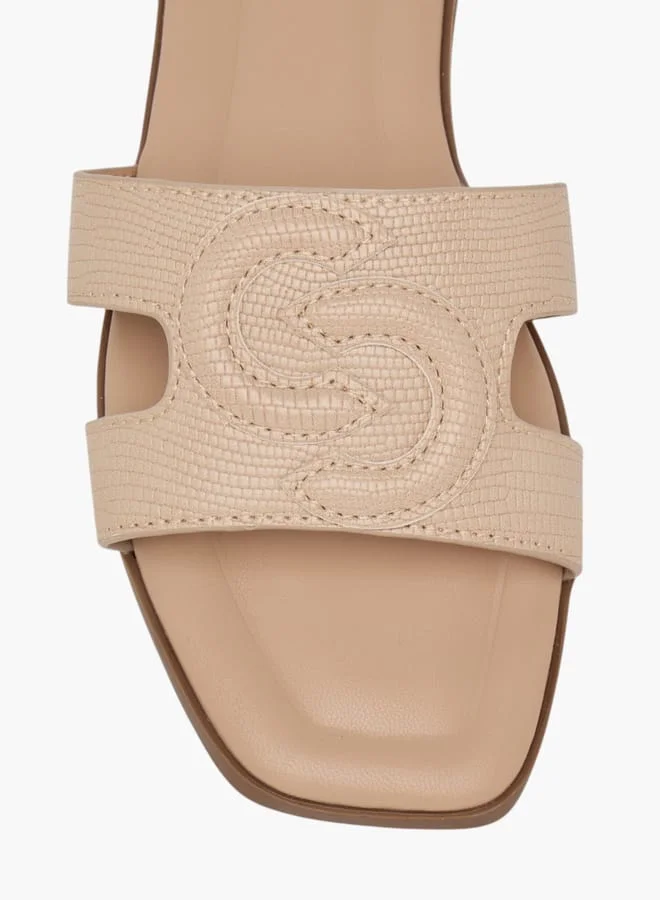 Celeste Women's Logo Embossed Slip-On Sandals