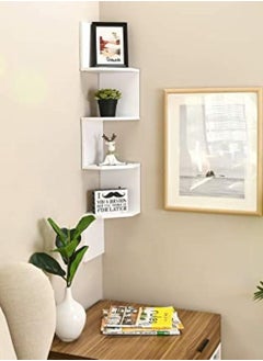 Amazing Zig Zag Floating Corner Shelves, 4 Tier Wall Mounted Storage Shelf