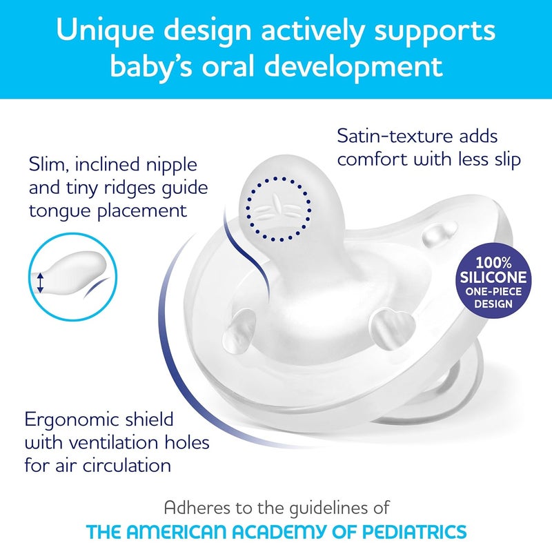 Chicco PhysioForma 100 Soft Silicone One Piece Pacifier for Babies 1624 Months  BPA  Latex Free  Reusable Case  BlueGreen 2pk - Image 5