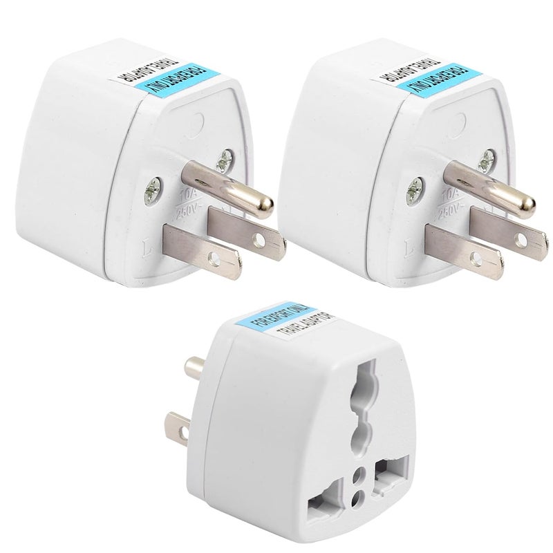 Mooka Type-B USA Converter Plug (Pack of 3) India to Canada Travel Adapter for USA, Canada, Mexico, Brazil, Philippines, Cuba, Thailand, Taiwan, Japan, Panama 3pin Plug - Image 1