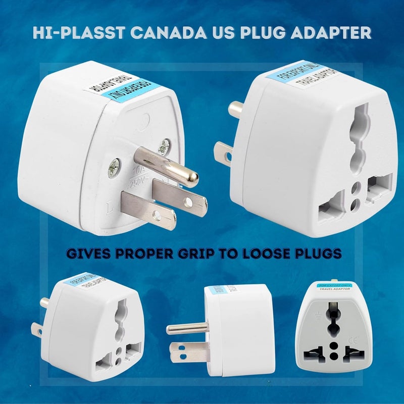 Mooka Type-B USA Converter Plug (Pack of 3) India to Canada Travel Adapter for USA, Canada, Mexico, Brazil, Philippines, Cuba, Thailand, Taiwan, Japan, Panama 3pin Plug - Image 2