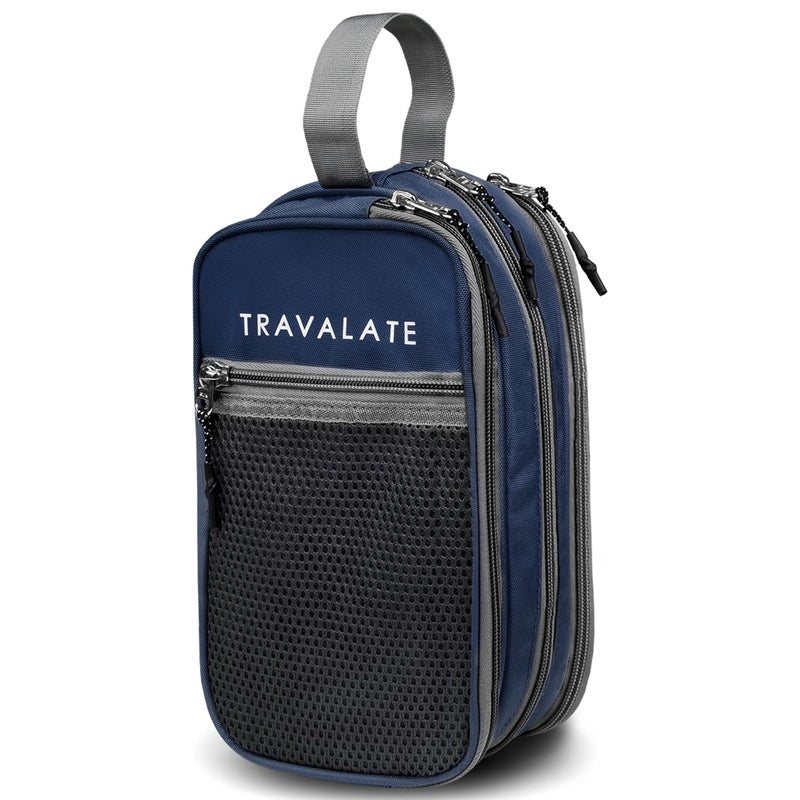TRAVALATE Lightweight, Water-Resistant Toiletry Organizer Dopp Kit for Men and Women |Unisex Multipurpose Spacious Travel Accessories, Makeup Kit Bag -Blue - Image 1