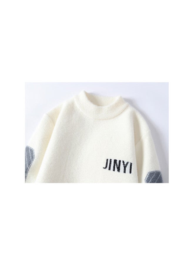 Nasa Marvel Men's Autumn Winter Thick Warm Lazy Style Knit Sweater Soft Base Layer White L - Image 2