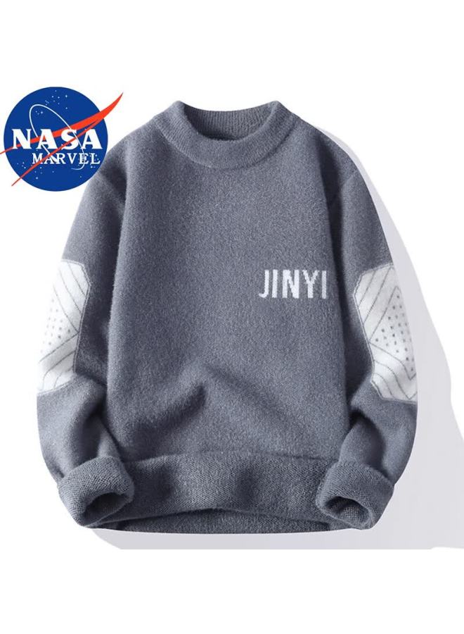 Nasa Marvel Men's Autumn Winter Thick Warm Lazy Style Knit Sweater Soft Base Layer White L - Image 3