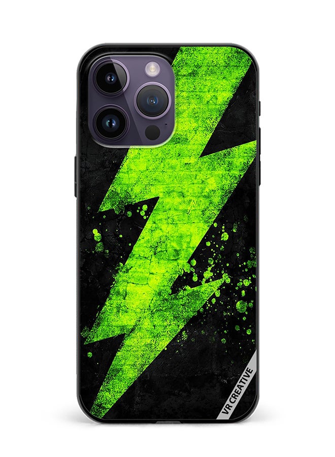 VR CREATIVE Protective Case Cover For Apple iPhone 16 Pro Max Green Electricity Design Multicolour