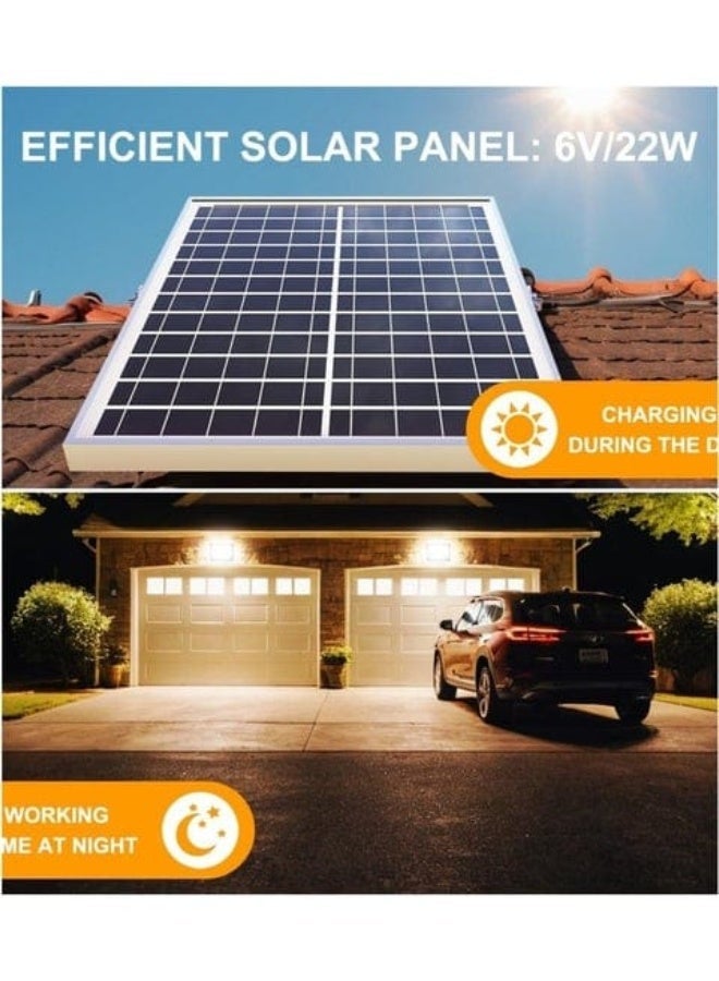 Qenos 200W Solar Powered Outdoor LED Flood Light with Solar Panel and Remote Control - White 6500K - Image 4