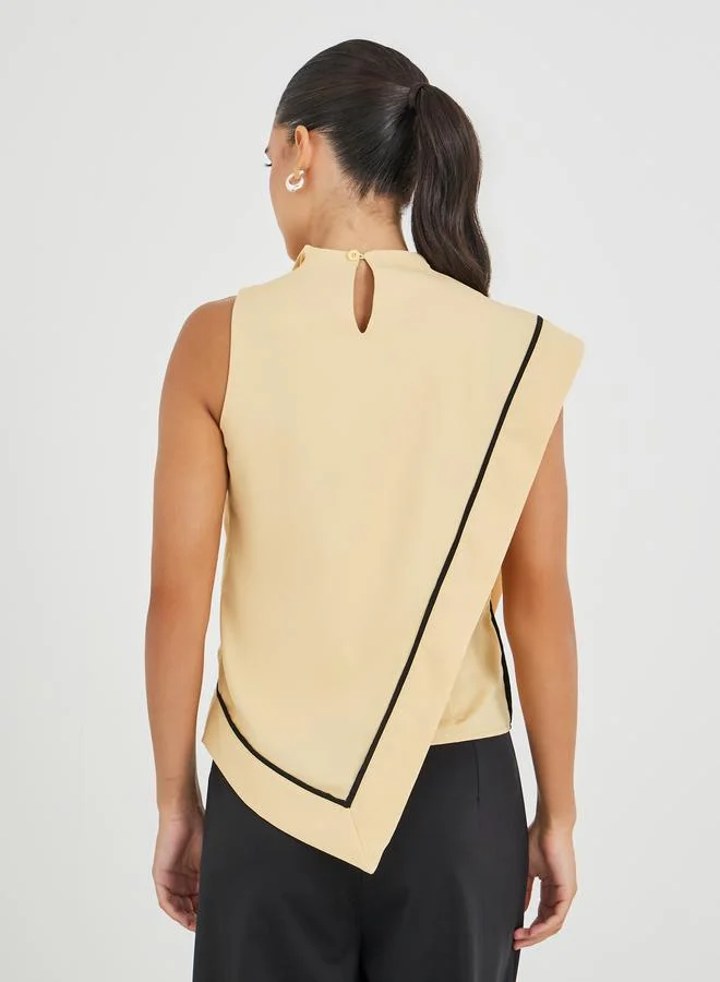 Styli Styli Solid Asymmetric Hem Sleeveless Top