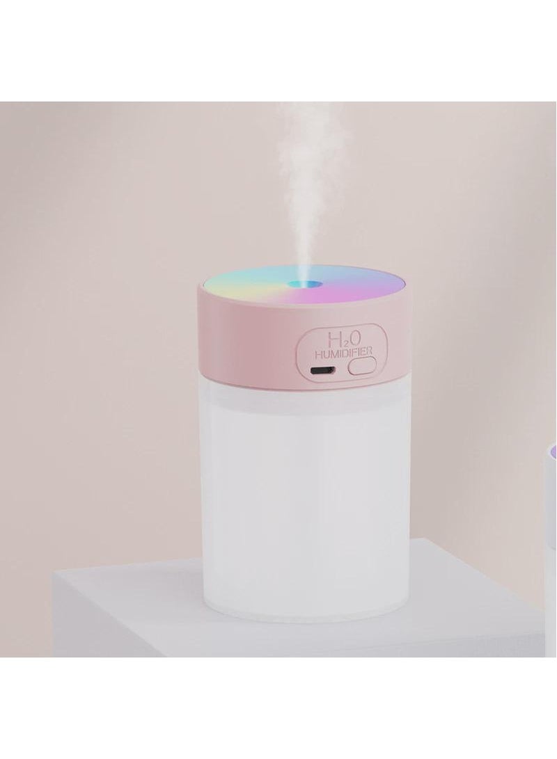 200ML Mini Convenient Air Humidifier Small Aromatherapy Oil Diffuser Silent Atmosphere Light Automatic Off Pink  - Image 1