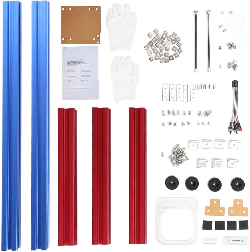 حامل علبة كمبيوتر ITX مفتوح، إطار عاري من سبائك الألومنيوم DIY مع تبديد حرارة ممتاز، هيكل أجهزة مقسم للوحة الأم ITX ومصدر طاقة ATX، منصة اختبار مفتوحة (أزرق أحمر) - Image 1