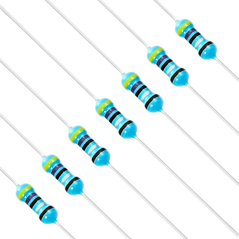 CHANZON 100pcs 1/4W (0.25W) 4.7 Ω ohm 4r7 Metal Film Fixed Resistor 0.01 ±1% Tolerance 4.7R MF Through Hole Resistors Current Limiting Rohs Certificated - Image 1