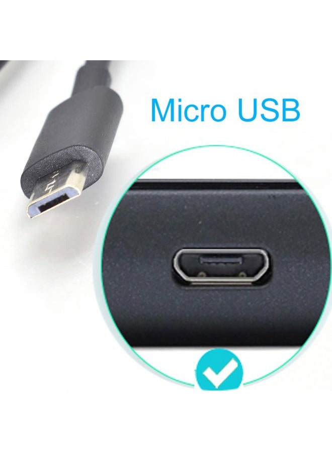 N.C 5pcs 0.3M/1ft 12inch Micro USB Female Jack 5V 3A 22AWG 2 Wires Power Pigtail Cable DIY Black - Image 4