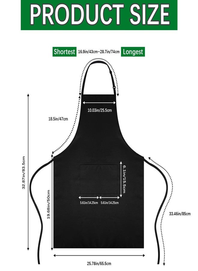 مريلة ARKBAODAN - مريلة سوداء للجنسين بجيبين، مريلة مطبخ للطبخ، مريلة شواء ورسم سوداء (10 قطع) - Image 2