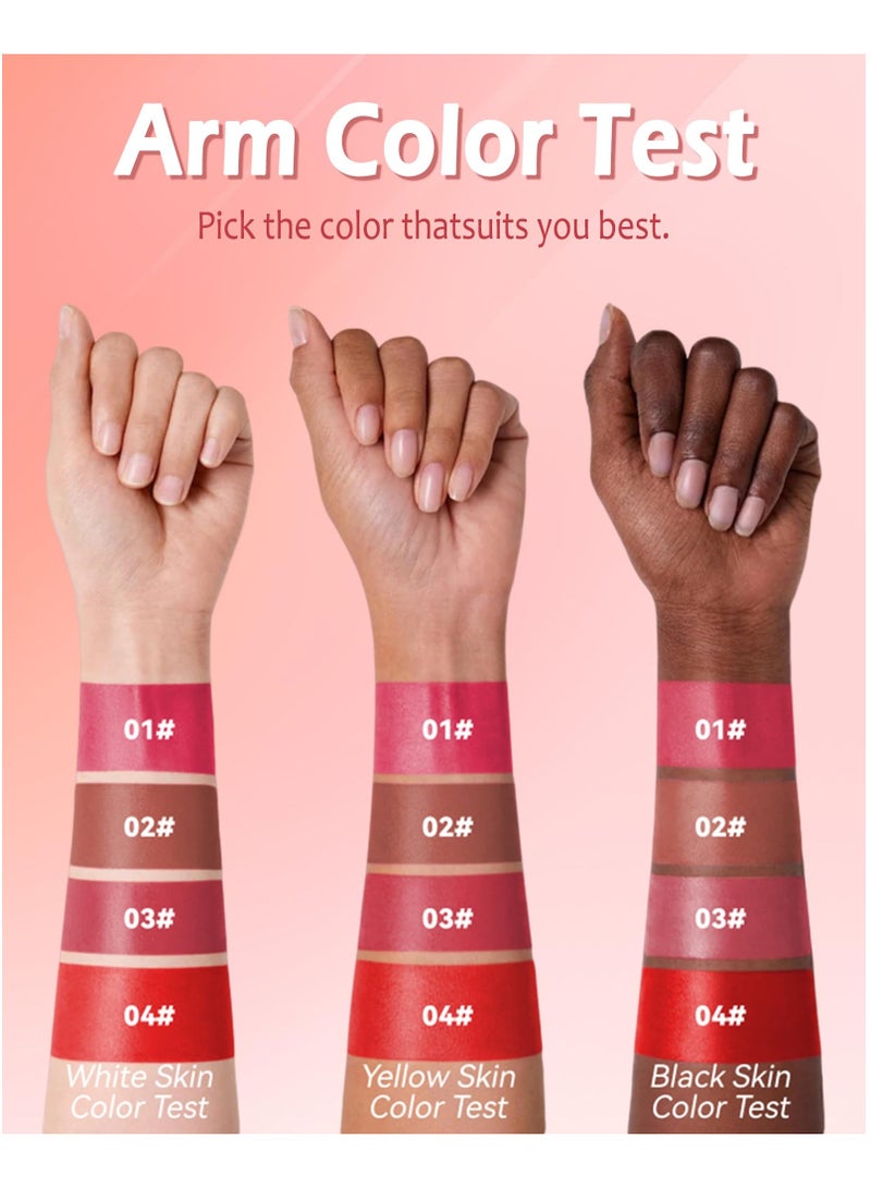 SYOSI Lip Stain Marker Pen Set, 4 Pcs Hydrating Liquid Lip Liner Kit, Matte Finish, Long-Lasting Waterproof, Precise Chisel Tip for Smooth Application, Ideal Makeup Gift for Women - Image 5