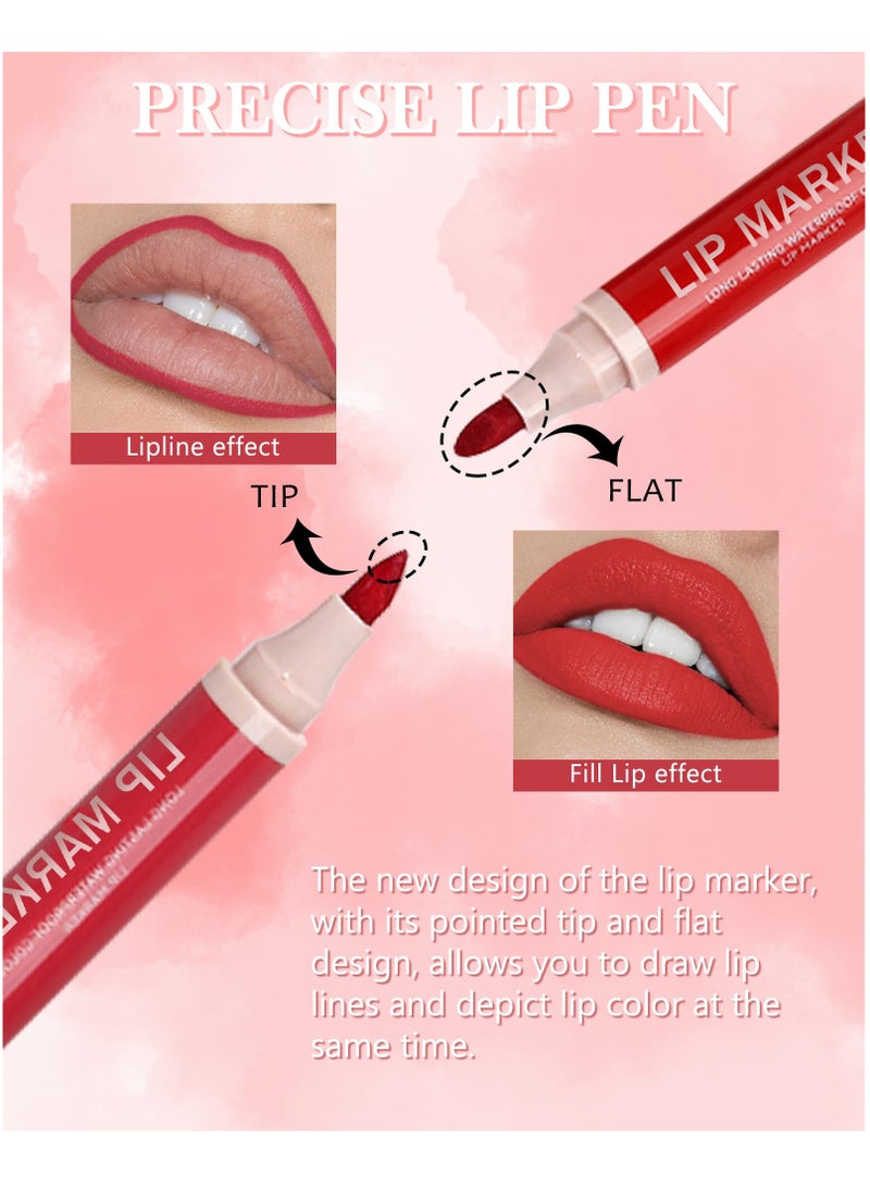 SYOSI Lip Stain Marker Pen Set, 4 Pcs Hydrating Liquid Lip Liner Kit, Matte Finish, Long-Lasting Waterproof, Precise Chisel Tip for Smooth Application, Ideal Makeup Gift for Women - Image 4
