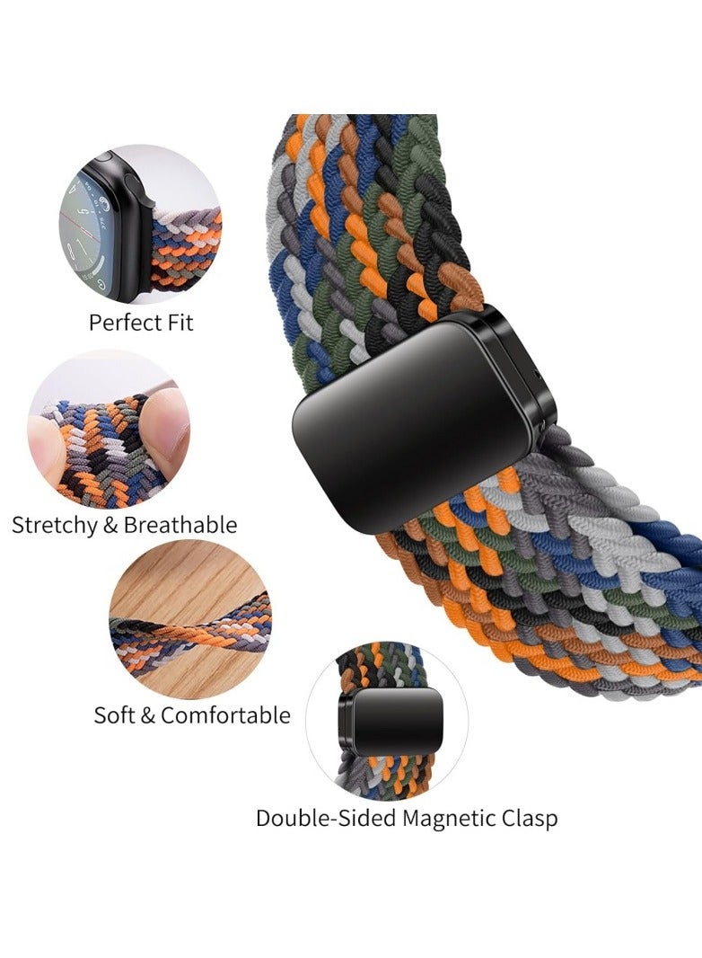 2pcs Pack Braided Magnetic Clasp Band Compatible to Apple Watch, for 38mm 40mm 41mm 42mm, Soft Nylon adjustable Sport Strap for iWatch Series 11 10 9 8 7 6 5 4 3 SE, Multicolor - Image 4