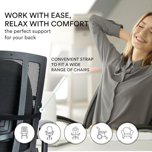 ObusForme Lowback Backrest Support – Lower Back Padded Seat Cushion and Lumbar Support Pillow, Portable Posture Support with Soft and Durable Foam - Image 5