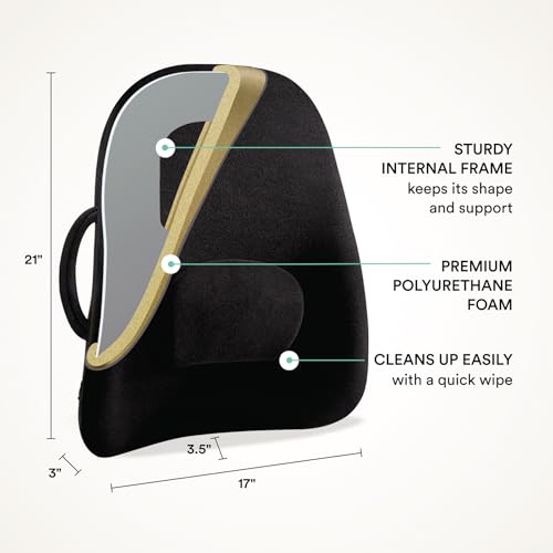 ObusForme Lowback Backrest Support – Lower Back Padded Seat Cushion and Lumbar Support Pillow, Portable Posture Support with Soft and Durable Foam - Image 4
