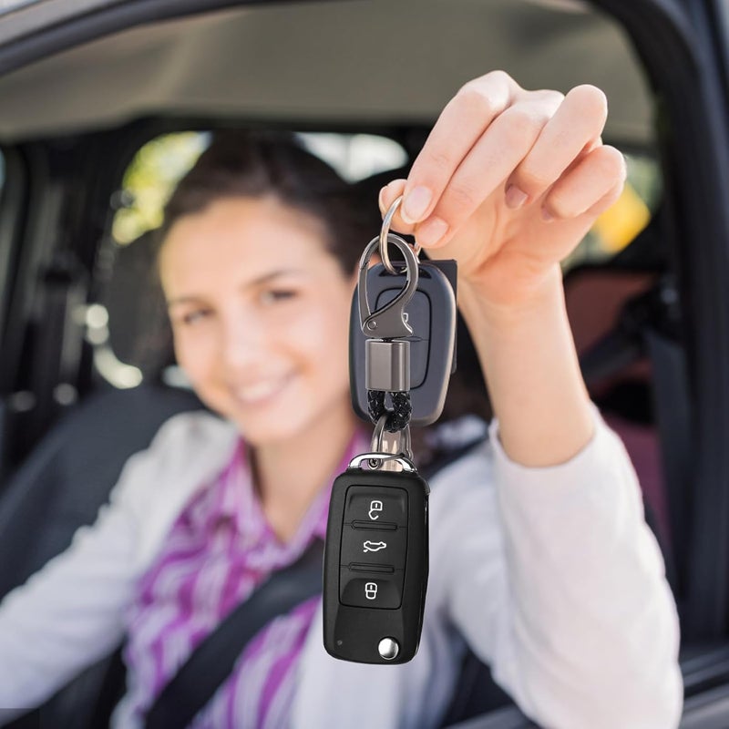 حامل مفاتيح صغير من سبيكة الزنك مع حلقة D لحلقات مفاتيح السيارة، مناسب للرجال كإكسسوار أمان عالمي يمكن استخدامه يوميًا. - Image 5