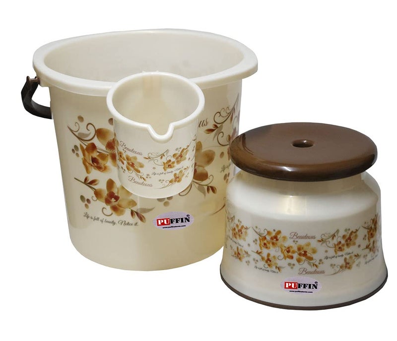 AOOMI New Flower Printed Square Bathroom Set Brown 6 - Image 5