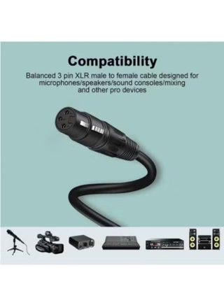 XLR Male to Female Microphone Cable, 3-Pin Balanced Extension Cable, Suitable for Recording, Mixing, Speaker Systems, DMX Lighting, Mixing, and Amplifiers (0.3m/1m/1.5m/3m/5m) - view 5