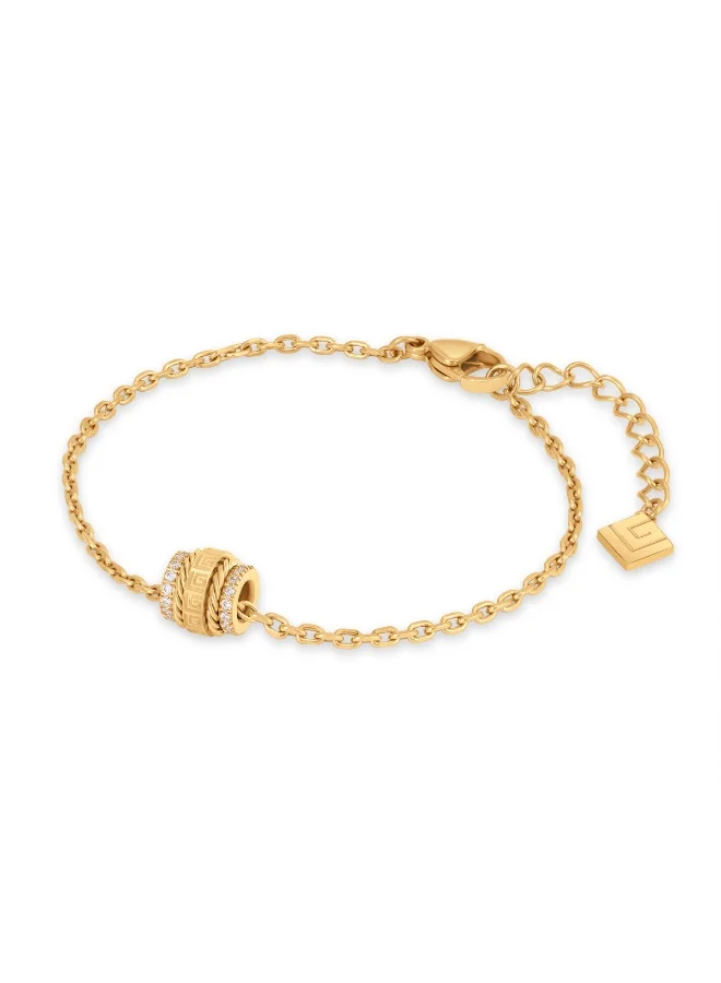 Guy Laroche Eleonore Gold-Plated Bracelet with Running Logo & Crystals