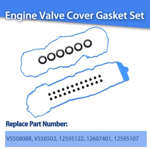 VORIPO VS50808R Engine Valve Cover Gasket Seal for Buick Lacrosse Enclave/Cadillac SRX STS CTS / 2011 Chevy Traverse Impala Equinox Camaro/GMC Terrain Acadia 3.0 3.6L VS50502 2008 2009 2010 2012-2017 - Image 2
