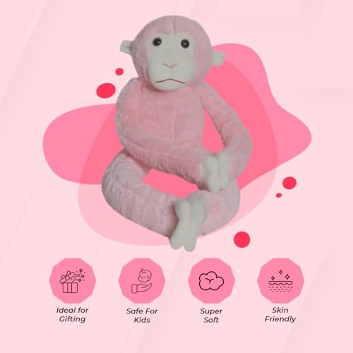 Ultra 21 Inch Monkey Fully Stuffed Soft Premium Plush Toy for Kids in Pink | Snuggling and Playtime | Animal Toy | Birthday Gift | Anniversary | Christmas | Diwali | Home Décor - Image 4