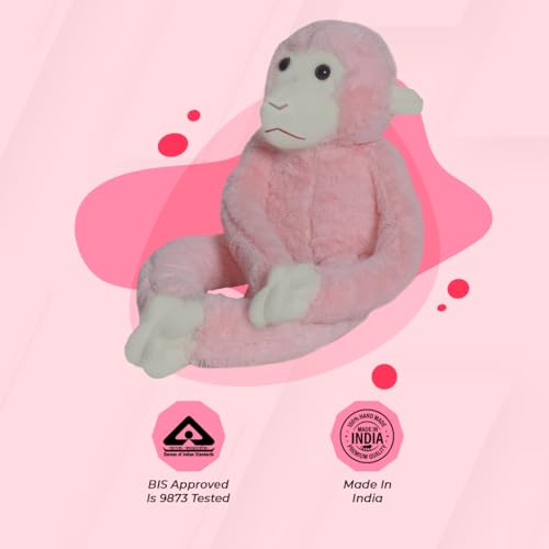 Ultra 21 Inch Monkey Fully Stuffed Soft Premium Plush Toy for Kids in Pink | Snuggling and Playtime | Animal Toy | Birthday Gift | Anniversary | Christmas | Diwali | Home Décor - Image 5