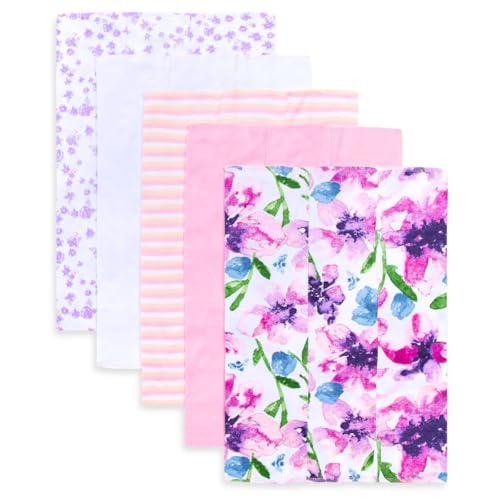 TuddyBuddy Baby Burp Cloth Towel Napkins for Baby Large 17x12 Inches, Fine Double Layer 100% Cotton (5 Pcs Burp Towels, Voilets) - Image 4