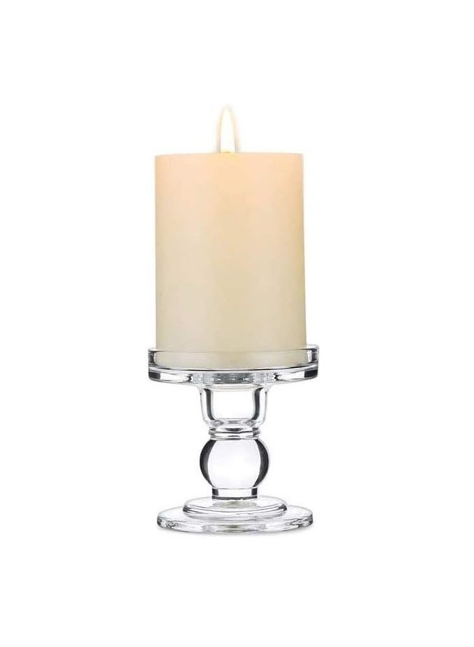RR BRAND Glass Candle Holder Set Of One Pillar Candle And Clear Crystal Holders Taper Candle And Tealight For Home Dinner Table Home Decor  - Image 2