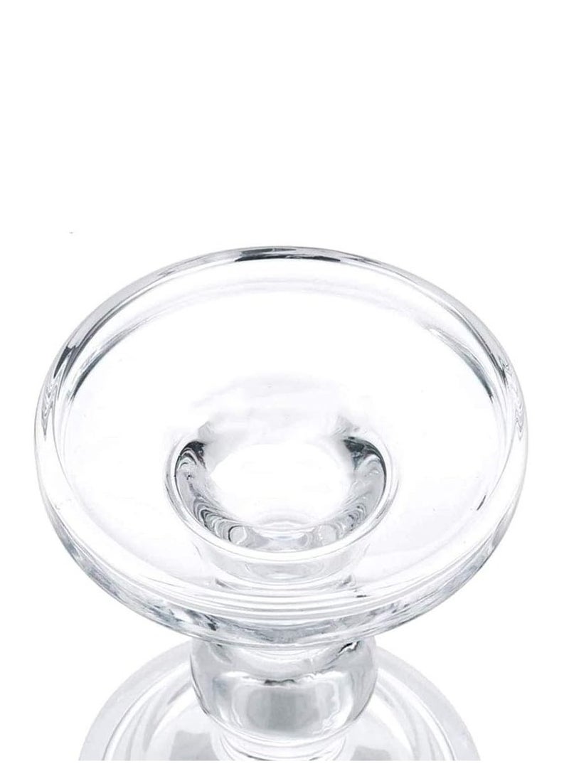 RR BRAND Glass Candle Holder Set Of One Pillar Candle And Clear Crystal Holders Taper Candle And Tealight For Home Dinner Table Home Decor  - Image 4