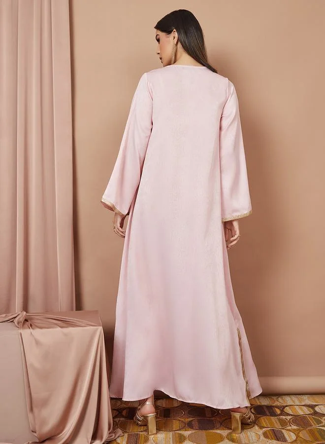 Styli Embroidered Trim A-Line Jalabiya
