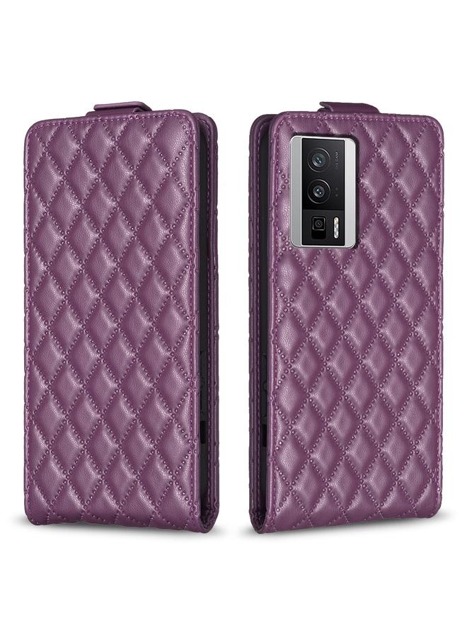 The Bros Case For Xiaomi Redmi K60 / K60 Pro Diamond Lattice Vertical Flip Leather Phone Case
