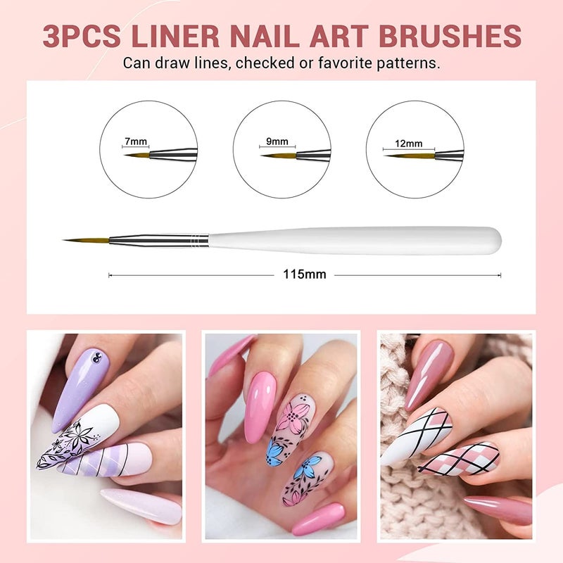 SAVILAND 42PCS Gel Nail Polish Set: 32 Colors Soak-off U V Gel Polish Kit with Base & Glossy Matte Top Coat Red Glitter Gel Polish Set Manicure Kit with Nail Brush for DIY Nail Girl Salon - Image 5