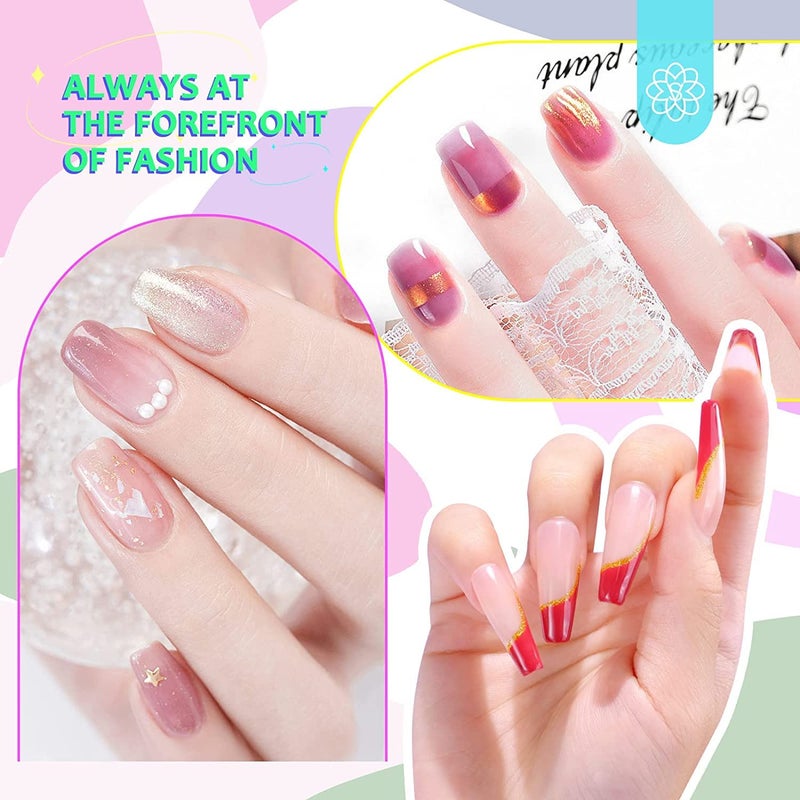 SAVILAND 42PCS Gel Nail Polish Set: 32 Colors Soak-off U V Gel Polish Kit with Base & Glossy Matte Top Coat Red Glitter Gel Polish Set Manicure Kit with Nail Brush for DIY Nail Girl Salon - Image 3