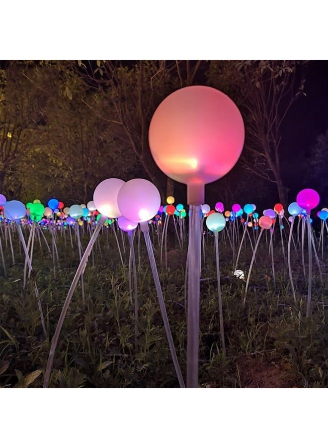 Solar Garden Stake Lights, 8cm Sphere, 70-80cm Height, Waterproof 8-Color Changing LED, Auto On/Off, Stainless Steel, 2-Pack - Image 5