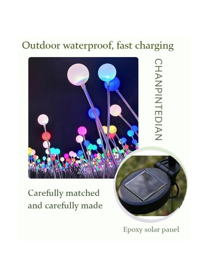 Solar Garden Stake Lights, 8cm Sphere, 70-80cm Height, Waterproof 8-Color Changing LED, Auto On/Off, Stainless Steel, 2-Pack - Image 4