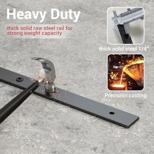 CCJH 6FT/72'' Bi-Folding Barn Door Hardware Sliding Track kit Heavy Duty for 4 Doors(No Wood Door，Hardwware Only) - Image 4