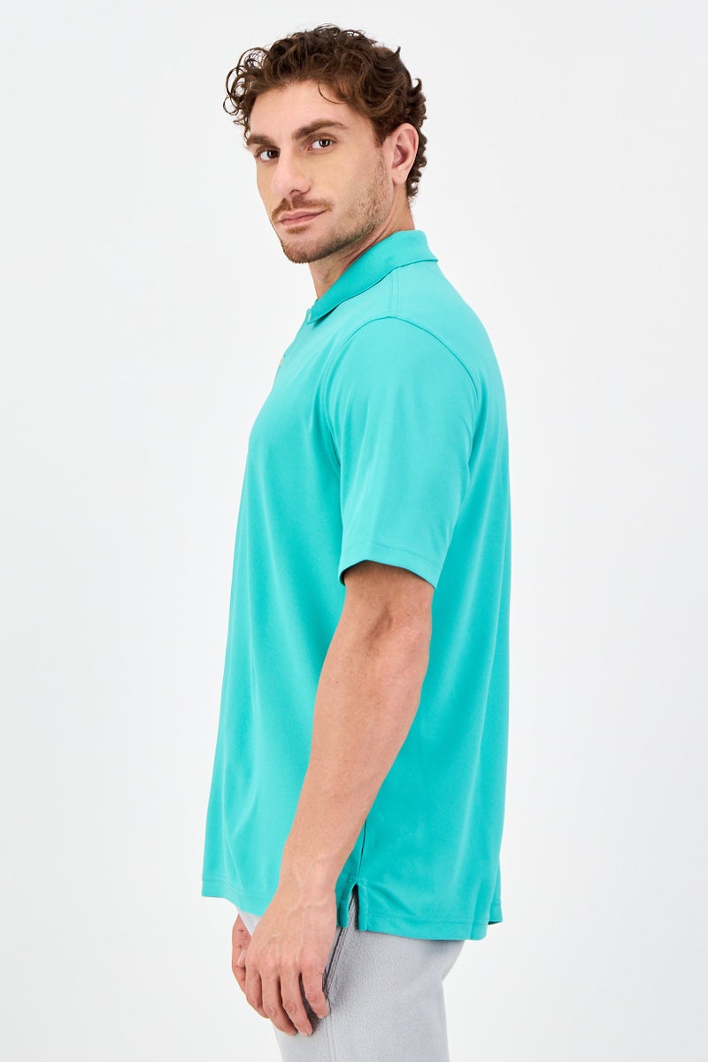 Greg Norman Men Sportswear Fit Short Sleeves Outdoor Polo Shirt, Green - Image 2
